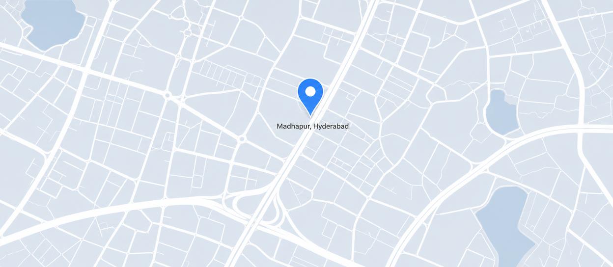 Map showing Madhapur Hyderabad location of Ravi Digital Agency